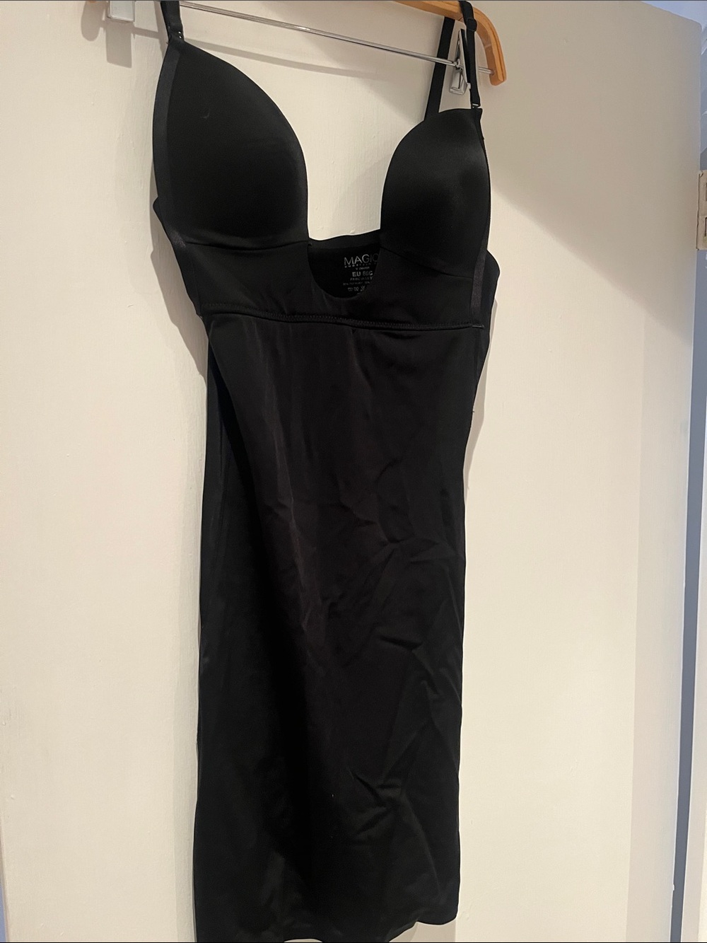 Magic Black Shaping Chemise Slip with Built-In Cups